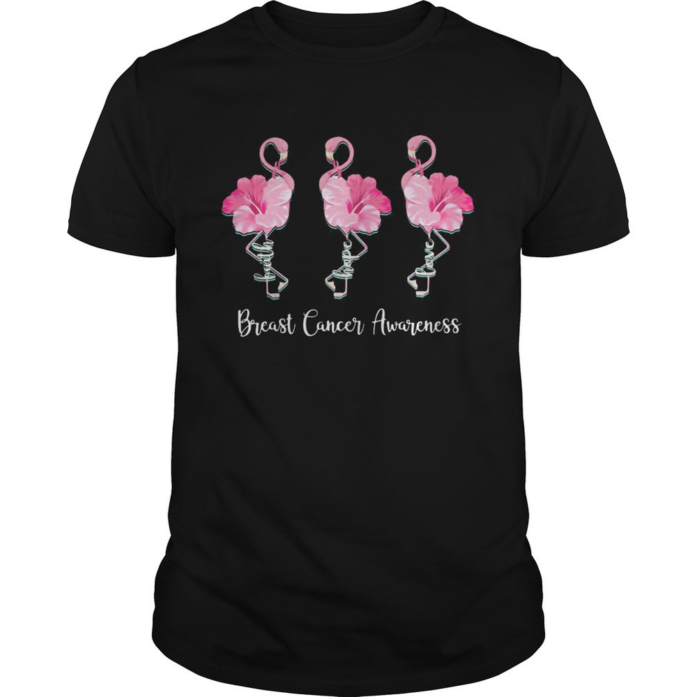 Breast Cancer Awareness Pink Flamingo Short Sleeve Tee
